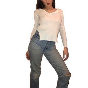 Helmut Lang White Long Sleeve Top